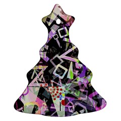 Chaos With Letters Black Multicolored Ornament (christmas Tree) 