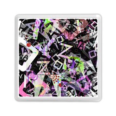 Chaos With Letters Black Multicolored Memory Card Reader (square) 