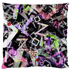 Chaos With Letters Black Multicolored Large Cushion Case (one Side)