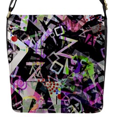 Chaos With Letters Black Multicolored Flap Messenger Bag (s) by EDDArt