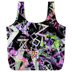 Chaos With Letters Black Multicolored Full Print Recycle Bags (l)  by EDDArt