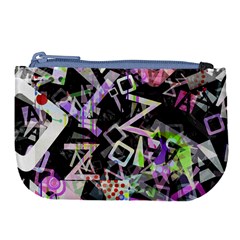 Chaos With Letters Black Multicolored Large Coin Purse by EDDArt