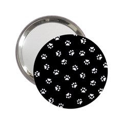 Footprints Cat White Black 2 25  Handbag Mirrors by EDDArt