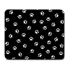 Footprints Cat White Black Large Mousepads by EDDArt