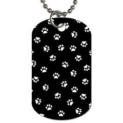 Footprints Cat White Black Dog Tag (one Side) by EDDArt