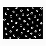 Footprints Cat White Black Small Glasses Cloth (2-Side) Front