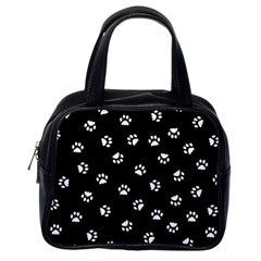 Footprints Cat White Black Classic Handbags (one Side) by EDDArt