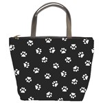 Footprints Cat White Black Bucket Bags Front