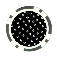 Footprints Cat White Black Poker Chip Card Guard (10 Pack) by EDDArt