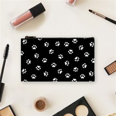 Footprints Cat White Black Cosmetic Bag (small)  by EDDArt