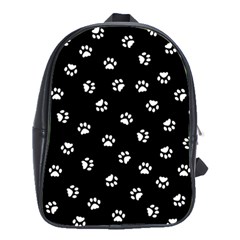 Footprints Cat White Black School Bags(large)  by EDDArt