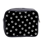 Footprints Cat White Black Mini Toiletries Bag 2-Side Back