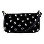 Footprints Cat White Black Shoulder Clutch Bags Front