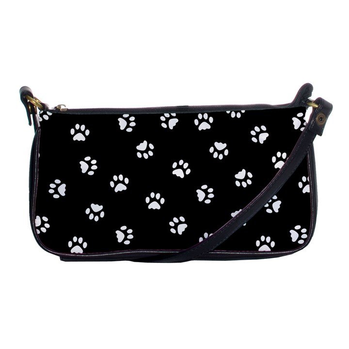 Footprints Cat White Black Shoulder Clutch Bags