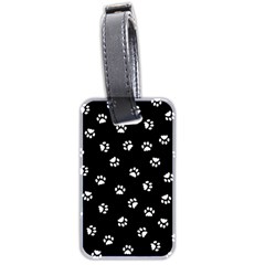 Footprints Cat White Black Luggage Tags (two Sides) by EDDArt