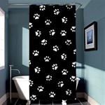 Footprints Cat White Black Shower Curtain 36  x 72  (Stall)  Curtain(36 X72 ) - 33.26 x66.24  Curtain(36 X72 )