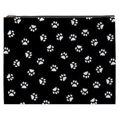 Footprints Cat White Black Cosmetic Bag (xxxl) 