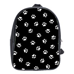 Footprints Cat White Black School Bags (xl)  by EDDArt