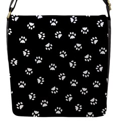 Footprints Cat White Black Flap Messenger Bag (s) by EDDArt