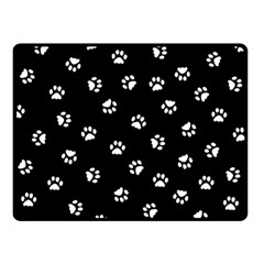 Footprints Cat White Black Double Sided Fleece Blanket (small)  by EDDArt