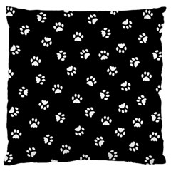 Footprints Cat White Black Standard Flano Cushion Case (one Side) by EDDArt