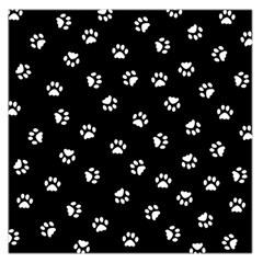 Footprints Cat White Black Large Satin Scarf (square) by EDDArt