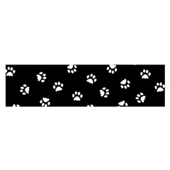 Footprints Cat White Black Satin Scarf (oblong) by EDDArt