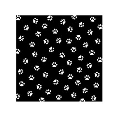 Footprints Cat White Black Small Satin Scarf (square) by EDDArt