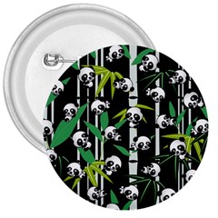 Satisfied And Happy Panda Babies On Bamboo 3  Buttons by EDDArt