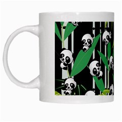 Satisfied And Happy Panda Babies On Bamboo White Mugs by EDDArt