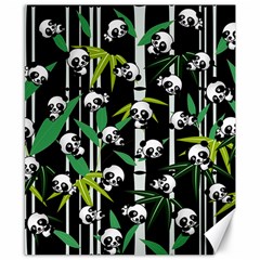 Satisfied And Happy Panda Babies On Bamboo Canvas 8  X 10  by EDDArt