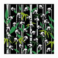 Satisfied And Happy Panda Babies On Bamboo Medium Glasses Cloth by EDDArt