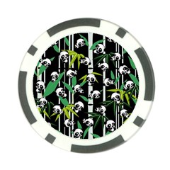 Satisfied And Happy Panda Babies On Bamboo Poker Chip Card Guard (10 Pack) by EDDArt