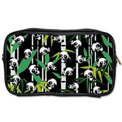 Satisfied And Happy Panda Babies On Bamboo Toiletries Bags by EDDArt