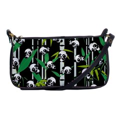 Satisfied And Happy Panda Babies On Bamboo Shoulder Clutch Bags by EDDArt