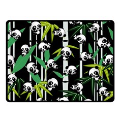 Satisfied And Happy Panda Babies On Bamboo Fleece Blanket (small) by EDDArt