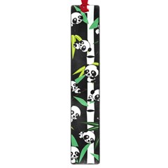 Satisfied And Happy Panda Babies On Bamboo Large Book Marks by EDDArt