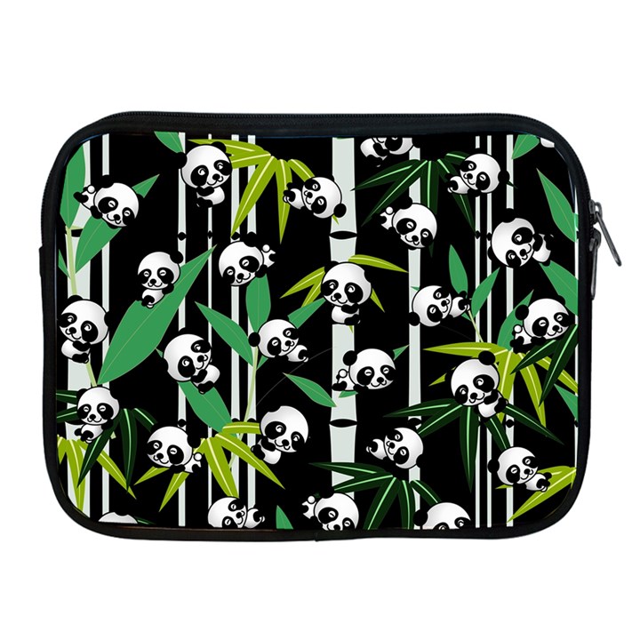 Satisfied And Happy Panda Babies On Bamboo Apple iPad 2/3/4 Zipper Cases