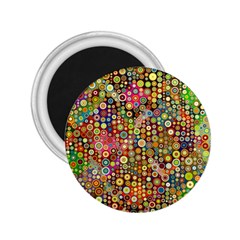 Multicolored Retro Spots Polka Dots Pattern 2 25  Magnets by EDDArt