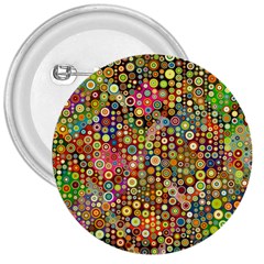 Multicolored Retro Spots Polka Dots Pattern 3  Buttons