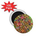 Multicolored Retro Spots Polka Dots Pattern 1.75  Magnets (100 pack)  Front