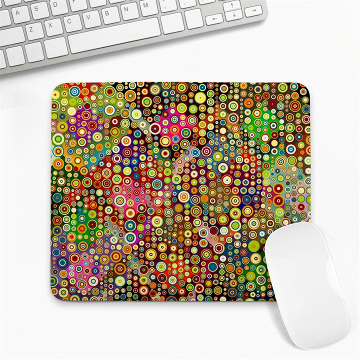 Multicolored Retro Spots Polka Dots Pattern Large Mousepads