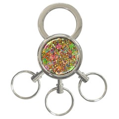 Multicolored Retro Spots Polka Dots Pattern 3-ring Key Chains by EDDArt