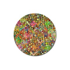 Multicolored Retro Spots Polka Dots Pattern Magnet 3  (round)