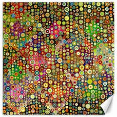 Multicolored Retro Spots Polka Dots Pattern Canvas 12  X 12   by EDDArt