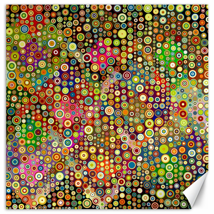 Multicolored Retro Spots Polka Dots Pattern Canvas 16  x 16  