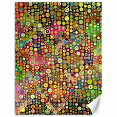 Multicolored Retro Spots Polka Dots Pattern Canvas 18  X 24   by EDDArt