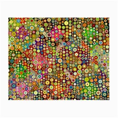 Multicolored Retro Spots Polka Dots Pattern Small Glasses Cloth (2-side) by EDDArt