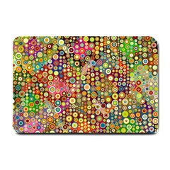 Multicolored Retro Spots Polka Dots Pattern Small Doormat  by EDDArt