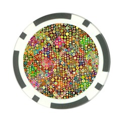 Multicolored Retro Spots Polka Dots Pattern Poker Chip Card Guard by EDDArt